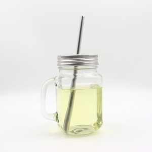 Rộng Miệng Chất Lượng Cao Đầy Màu Sắc Mug 8Oz 16Oz 32Oz Nước Trái Cây Theo Mùa Đồ Uống Thủy Tinh Mason Jar Với Xử Lý Và Nắp Với Rơm - Product Image 2