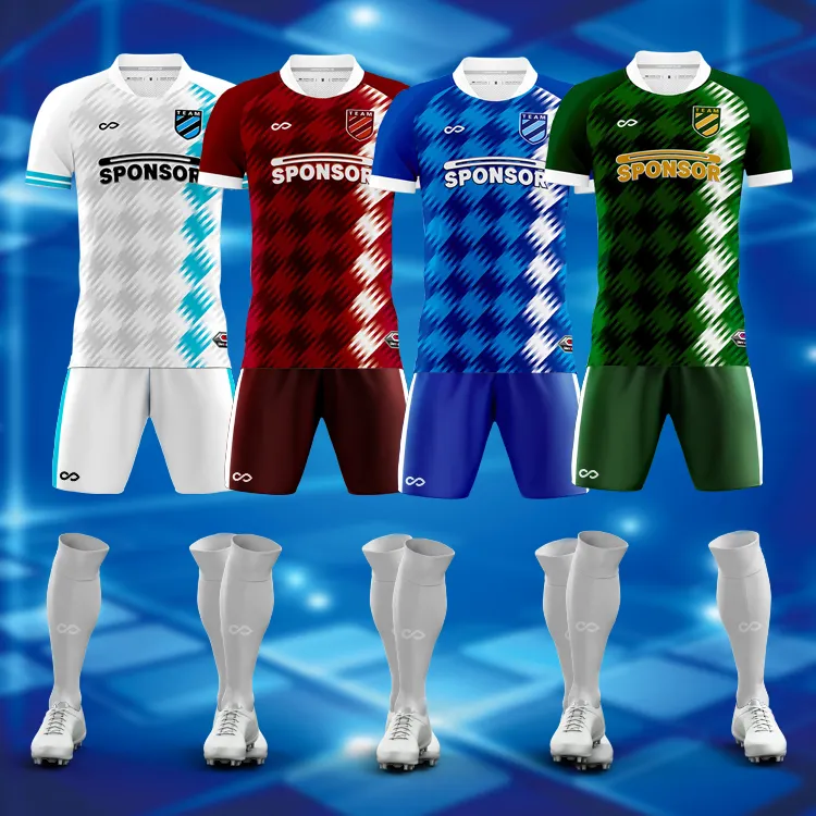 Wholesale Personalized Futsal Soccer Uniform Kits Full Custom Latest Design Football Jersey Clothes for Teams