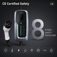 Chargeur de voiture électrique portable 16 à 32A réglable 250VAC IP54 étanche avec écran OLED et multiples protections de sécurité