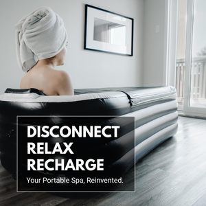 Cho Amazon một cú nhấp chuột bắt đầu Inflatable bồn tắm Spa người lớn gấp kích thước lớn bồn tắm nước Plunge - Product Image 2