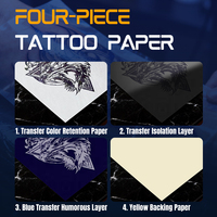 Set Kertas Stencil Tato untuk Studio Tato, Lembar Transfer Termal yang Mendukung Reproduksi Desain yang Bersih untuk Seni Tubuh