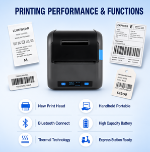 מדפסת Xprinter P326B מיני בלוטות' ניידת, מדפסת תוויות תרמית לסופרמרקט, קמעונאות, משלוחי מזון, תגיות בגדים ומדבקות - Product Image 4