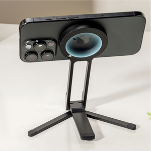 Mini trépied magnétique flexible en aluminium double face pour smartphones de 12 à 16 pouces, support de poche pour utilisation sur bureau - Product Image 6