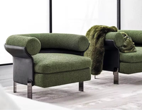 Fauteuil de détente moderne à une place avec revêtement en tissu de qualité supérieure pour salon, coin détente et coin lecture