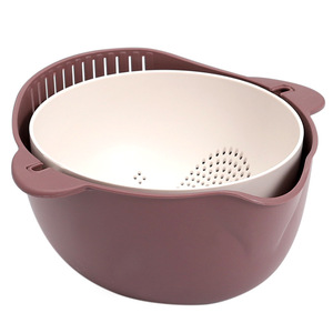 <span class=keywords><strong>Panier</strong></span> à linge rotatif double couche épaissi pour la cuisine, idéal pour laver les fruits - Vente en gros - Product Image 3