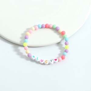 ชุดเครื่องประดับลูกปัดสีลูกกวาดของขวัญสำหรับเด็กสร้อยข้อมือรูปหัวใจชุดเครื่องประดับเจ้าหญิงสำหรับเด็กผู้หญิงสร้อยข้อมือเด็ก - Product Image 1