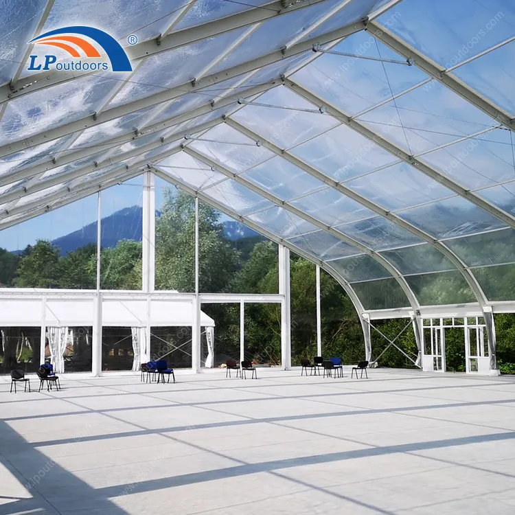 Grande tenda trasparente dell'hangar della tenda del corridoio di sport della struttura della curva della portata per l'evento all'aperto della tenda foranea di nozze di capacità di 1000