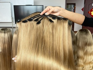 Nouvelles extensions capillaires à clipser Octopus, mélange blond, 1 pièce, 10 clips, postiche araignée, double trame épaisse, extensions à clipser - Product Image 3
