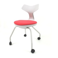 Table pivotante à 4 pieds avec chaise de formation à roulettes, design moderne, en PP, colorée, pour enfants, écoles, projets, bureaux, OEM, ODM, OBM
