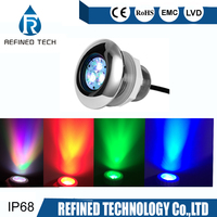 Ampoule LED de piscine en acier inoxydable, lampe sous-marine, COB bleu, lumière de piscine, V4a RGB 316L, 12V, 6W