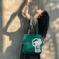 Sac fourre-tout en toile à l'épaule motif Snoopy, grand sac de shopping tendance, sac à main léger