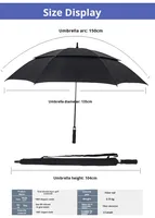 Parapluie de golf à double auvent à ouverture automatique avec ventilation, sangle d'épaule, impression de logo, poignée en plastique, parapluie droit promotionnel