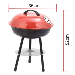 Parrilla de Carbón Portátil con Forma de Manzana Redonda, Horno de Barbacoa Pequeño para Exteriores - Product Image 5