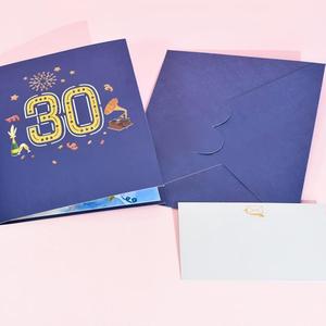 Carte de vœux pop-up d'<span class=keywords><strong>anniversaire</strong></span>, carte de vœux 3D pop-up de luxe avec ballons et boîte cadeau, carte d'<span class=keywords><strong>anniversaire</strong></span> faite à la main pour <span class=keywords><strong>30</strong></span> <span class=keywords><strong>ans</strong></span> - Product Image 6