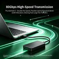 Câble de données Thunderbolt 5 80 Gbps 240 W Charge rapide Vidéo HD 8K Coque en aluminium pour ordinateur portable et moniteur