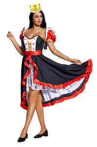 <span class=keywords><strong>Disfraz</strong></span> <span class=keywords><strong>de</strong></span> Halloween <span class=keywords><strong>para</strong></span> <span class=keywords><strong>Mujer</strong></span> Inspirado en la <span class=keywords><strong>Reina</strong></span> <span class=keywords><strong>de</strong></span> <span class=keywords><strong>Corazones</strong></span>, Color Beige, con Corona y Falda con Estampado <span class=keywords><strong>de</strong></span> Cartas <span class=keywords><strong>de</strong></span> Póker, en Poliéster - Product Image 2