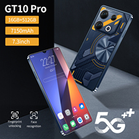 GT10 Pro 16GB+512GB MTK Dimensity Android 15 Smartphone 5G con 7999mAh, Carga Rápida de 120Hz, Marco Metálico, Huella Dactilar Frontal, GPS Global