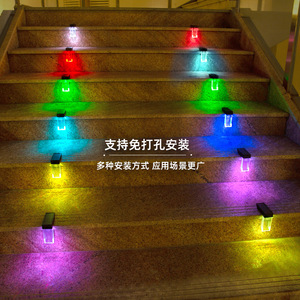 ไฟติดผนังพลังงานแสงอาทิตย์กลางแจ้ง 9x9 ซม. LED พลังงานแสงอาทิตย์ กันน้ำ สำหรับทางเดินในสวน - Product Image 4