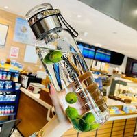 Bouteille d'eau en verre borosilicate grande capacité 1L, avec poignée et infuseur à thé, la plus vendue sur Amazon pour l'extérieur 2026