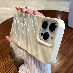 Cho Iphone 15 Trường Hợp Sang Trọng Xoăn 3D Mô Hình Lượn Sóng Kẹo Màu Điện Thoại Trường Hợp Đối Với iPhone 14 15 Pro Max Mềm Chống Sốc Bìa