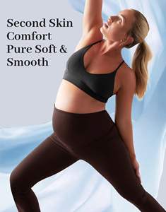 उच्च गुणवत्ता वाली गर्भावस्था योग फ्रहे पैंट मातृत्व फ्लैयर लेगिंग की जेब हिप-लिफ्टिंग गर्भवती फिटनेस आकस्मिक पैंट कस्टम ठोस - Product Image 5