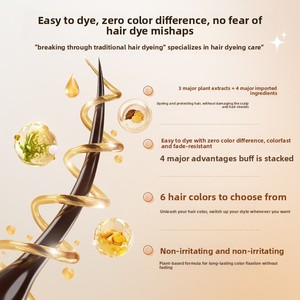 Tinte Capilar Semipermanente a Base de Plantas Shengfei Ling, Crema para Teñir el Cabello en Casa, Colores Marrón Frío, Avellana, Té con Leche, Frambuesa para Mujeres - Product Image 3