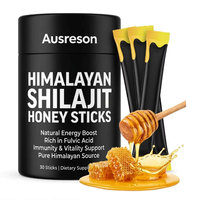 Ausreson OEM Pure Shilajit Honey Raw Resin Pack Drink Products Energy Immune Support Halal Vital Himalayan Shilajit Honey Sticks