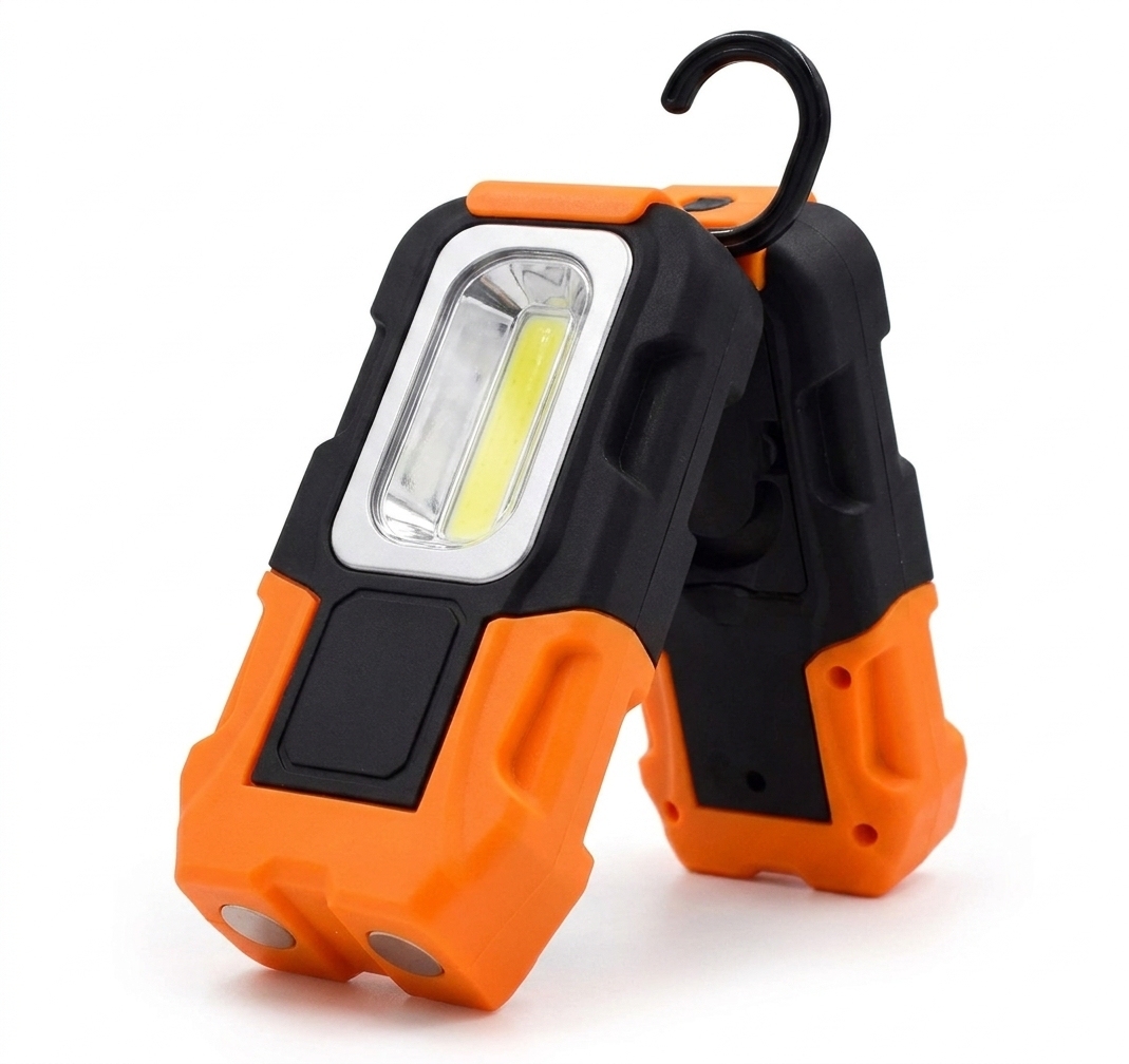 HB-326 Magnetic Hook Portable Battery Powered COB LED Work Light for Garage Inspection and Camping for B2B Buyers