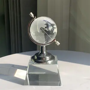 Adl Crystal Glass Globe Trophy Awards Verre Souvenir Cadeaux Acrylique Sports Ball Crystal Crafts Trophy For Business Gifts