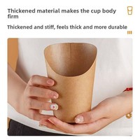 Gobelet jetable en papier kraft laminé pour frites, gobelet à œufs personnalisé, gobelet oblique, gobelet épaissi pour glaces et snacks, diamètre du gobelet