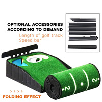 Nouvelle Arrivée Bonne Qualité Golf Putting Trainer Velours Base En Plastique PP Herbe Mettre Aides À La Formation Golf Putting Mat Personnalisable