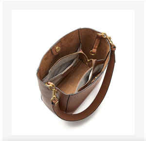 Sac à bandoulière en cuir de vache véritable Andong pour femmes et filles, sac seau de grande capacité, sac fourre-tout pour les déplacements en extérieur - Product Image 4