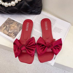 Nouveautés - Sandales tongs pour femmes avec décoration en forme de nœud, en PVC antidérapant, à bout carré - Product Image 4