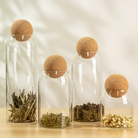 Pot en verre borosilicate transparent hermétique de haute qualité avec couvercle en liège, idéal pour la cuisine, vente en gros, prix abordable, directement du fournisseur d'usine, le plus vendu