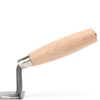 JOEPON Truelle de maçonnerie industrielle en acier au carbone à pointe carrée, avec manche en bois et poignée ergonomique, pour pose de briques et ciment, outil de bricolage