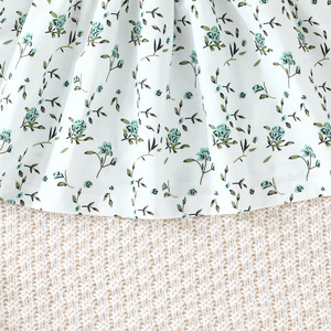 ชุดเซ็ตสองชิ้นสำหรับเด็กผู้หญิงสุดน่ารัก เสื้อแขนยาวทรงกลีบบัว ชุดเดรสลายดอกไม้ สวมใส่สบาย ระบายอากาศได้ดี ผลิตจากผ้าสแปนเด็กซ์/โพลีเอสเตอร์ สำหรับเด็กหญิงอายุ 3 เดือน - 3 ปี - Product Image 6