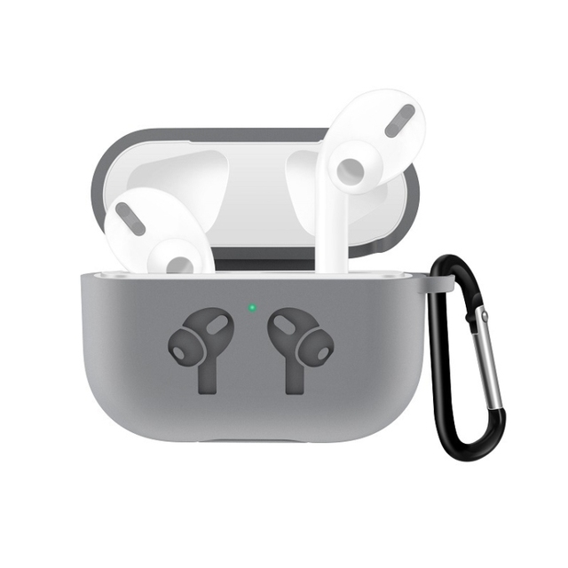 For AirPods Pro Flip Silicone Protective Case Cover Earphone Headphone Case With Anti-drop Buckle