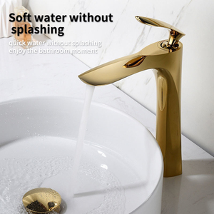 <span class=keywords><strong>Rubinetto</strong></span> lavabo in oro a foro singolo miscelatore di acqua calda e fredda per bagno lavello <span class=keywords><strong>bianco</strong></span> in ottone - Product Image 3