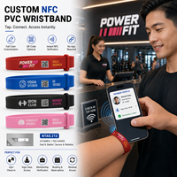 Bracelet NFC personnalisé pour club de gym et yoga, en PVC RFID, pour le contrôle d'accès, la réservation de cours, la renouvellement de la fidélité, avec logo