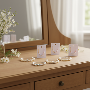 Set di 12 Braccialetti in Acciaio Inox con Perle e Cristalli, Gioielli Colorati con Perline, Regalo per Donne - Product Image 3