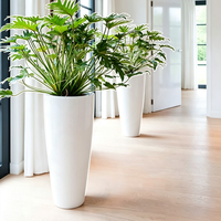 Grand bac à fleurs rectangulaire en fibre-ciment, jardinières extérieures pour centres commerciaux