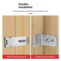 Loquet de sécurité pliable en acier inoxydable 304 pour porte de chambre, porte d'armoire, tiroir, armoire de cuisine