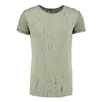 T-shirt rétro américain pour hommes Détruire les boucles T-shirt en détresse T-shirt en détresse personnalisé