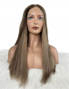 24 pouces 60cm Long Kasher Juif Straight Style Perruque Livraison Rapide <span class=keywords><strong>Cendré</strong></span> Blonde Suisse Dentelle Vierge Européenne Russe Cheveux Haut - Product Image 3