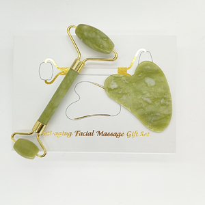 Rouleau de jade en quartz rose naturel pour le visage, ensemble de rouleaux de jade et de Gua Sha, vente en gros d'usine - Product Image 5