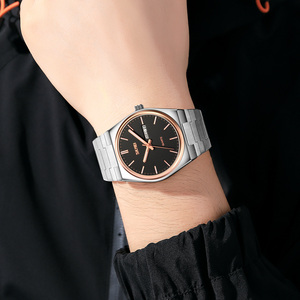 Montre chronographe ronde pour homme, montre-bracelet de luxe en acier inoxydable, montre à quartz étanche 30M - Product Image 2
