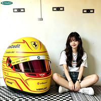 Réplica de Casco de Carreras Ferrari F1 a Escala 2:1, Modelo Gigante de Casco de Piloto de Fórmula 1 para Decoración