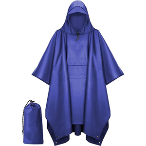 Chất Lượng Cao Tùy Chỉnh Tái Sử Dụng Màu Đen Polyester Vuông Cho Poncho Không Thấm Nước Phản Chiếu Logo In Du Lịch Cho Poncho <span class=keywords><strong>Chinstrap</strong></span> - Product Image 5