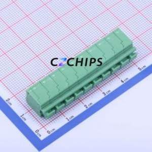 KF236-5.0-10P Spring Terminal Block Through hole Component (THT),P=5mm Connector 1x10P 5mm Green 10P - Product Image 2