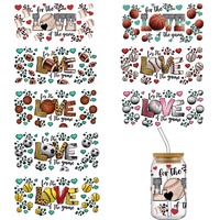 Vente en gros usine : Transferts UV DTF personnalisés à motifs sportifs pour gobelets en verre Libbey de 16 oz, tasses et gobelets à café